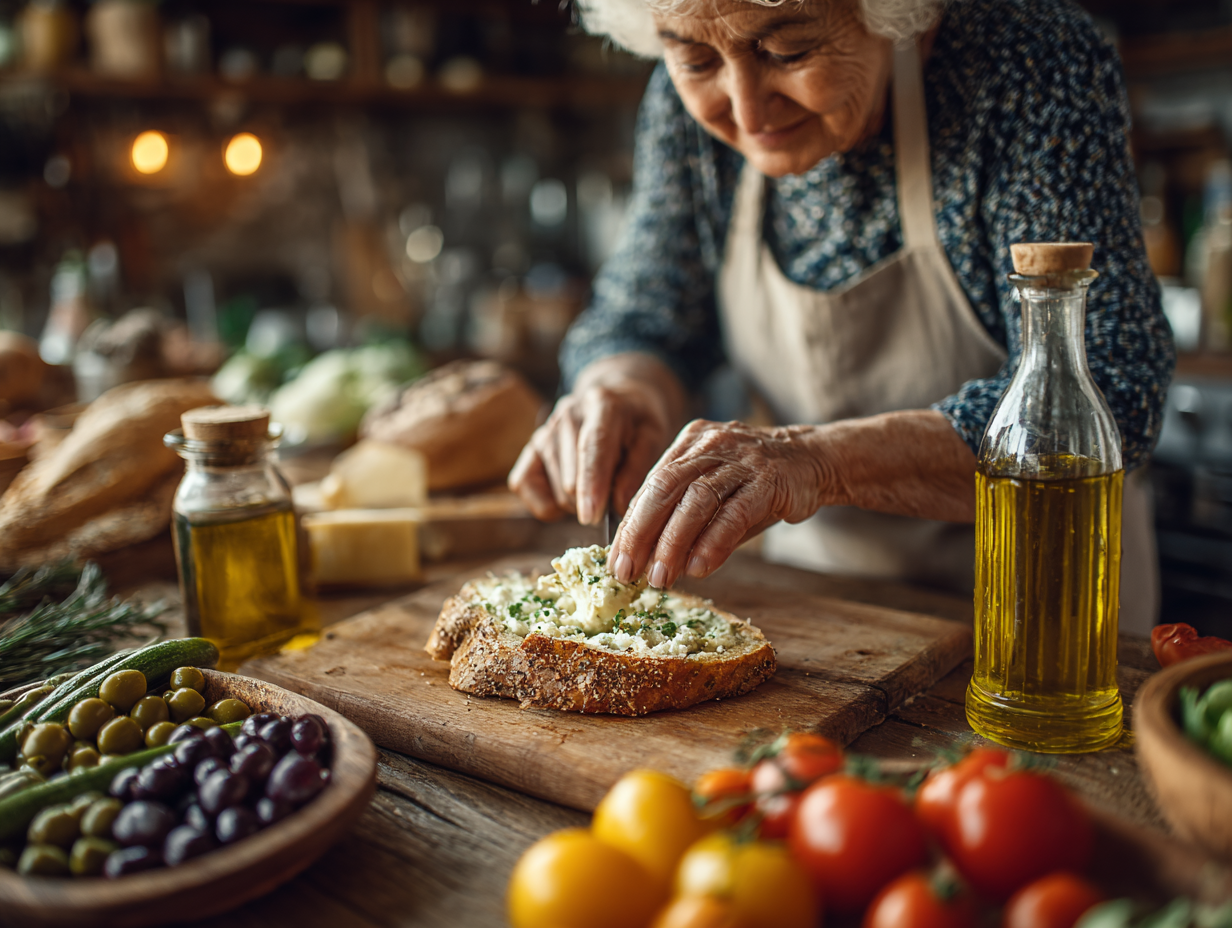 Літні люди готують здорову їжу разом